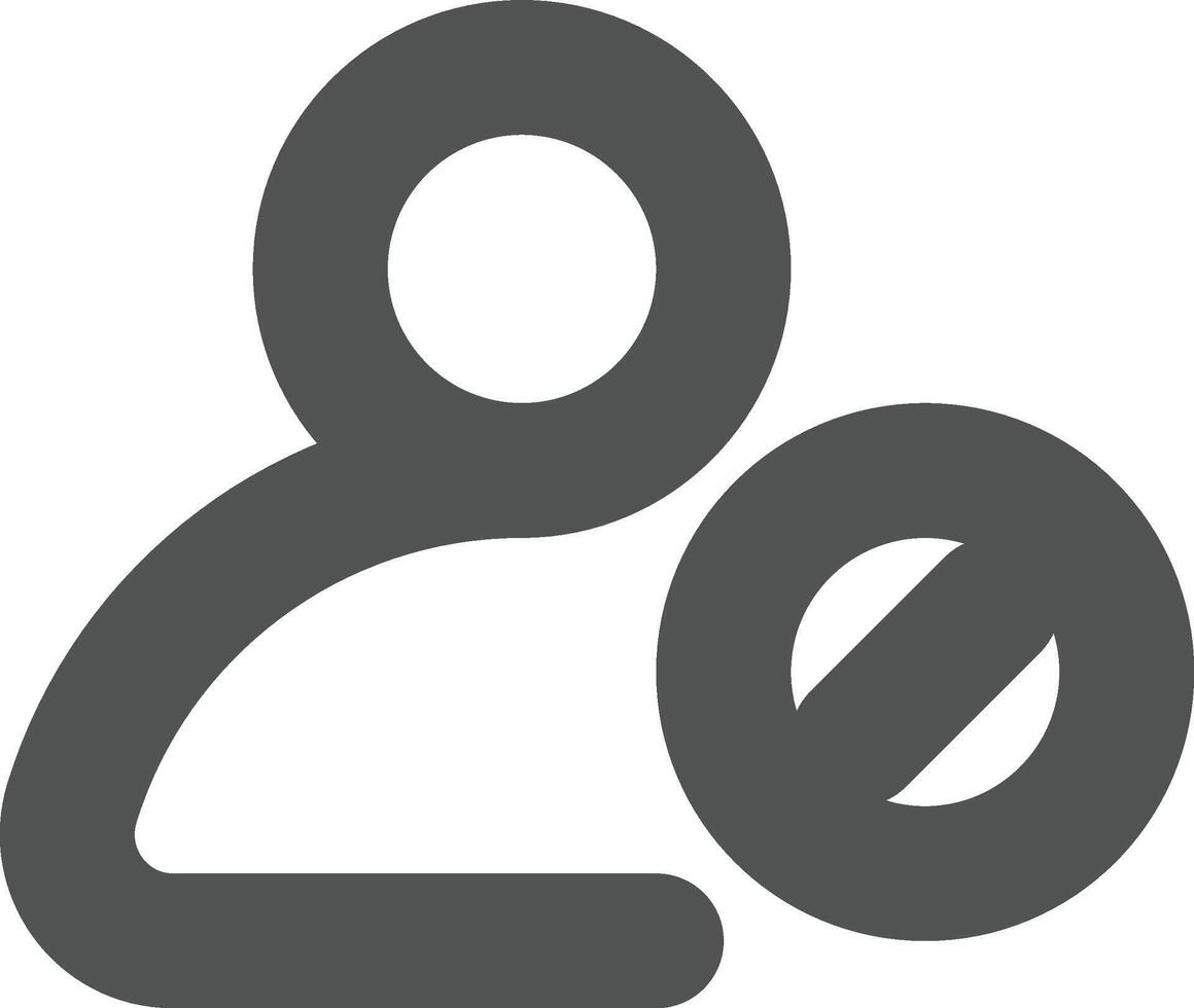Disable user icon bold outline style vector