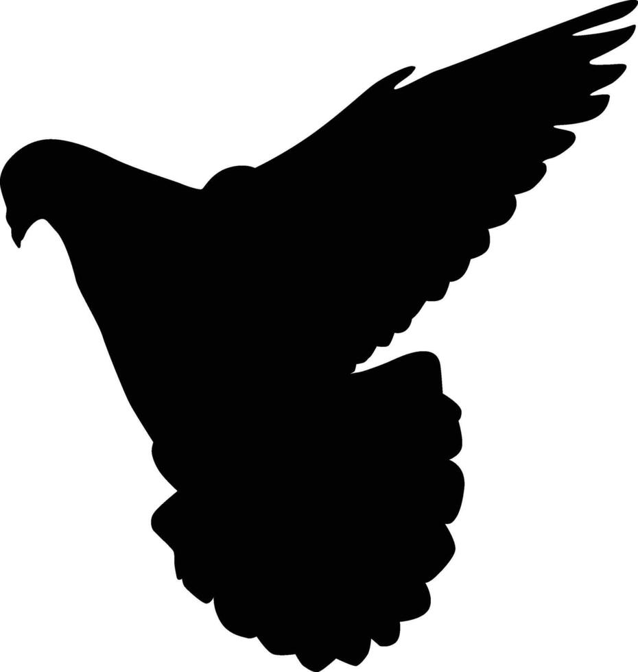 A black silhouette of a bird flying in the air vector