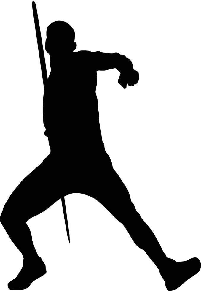 Javelin throw athlete silhouette vector
