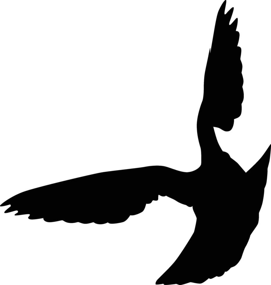 A black silhouette of a bird flying in the air vector