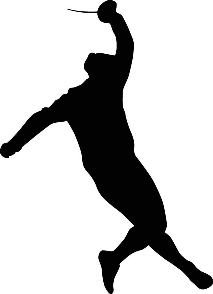 People fencing activity silhouette vector