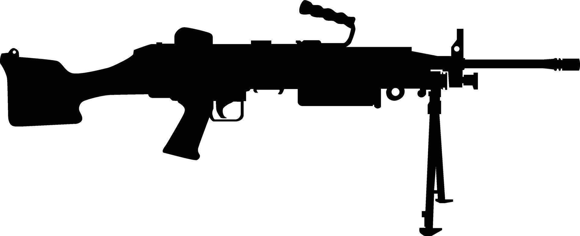 m249 machine gun silhouette illustration vector