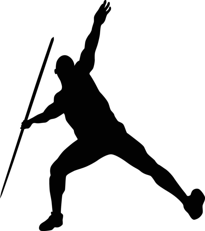 Javelin throw athlete pose full body vector