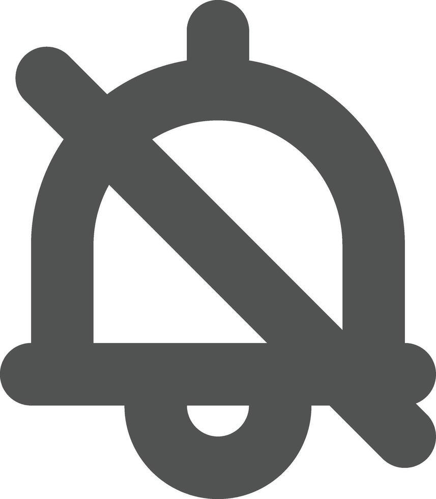 Mute notification icon bold outline style vector