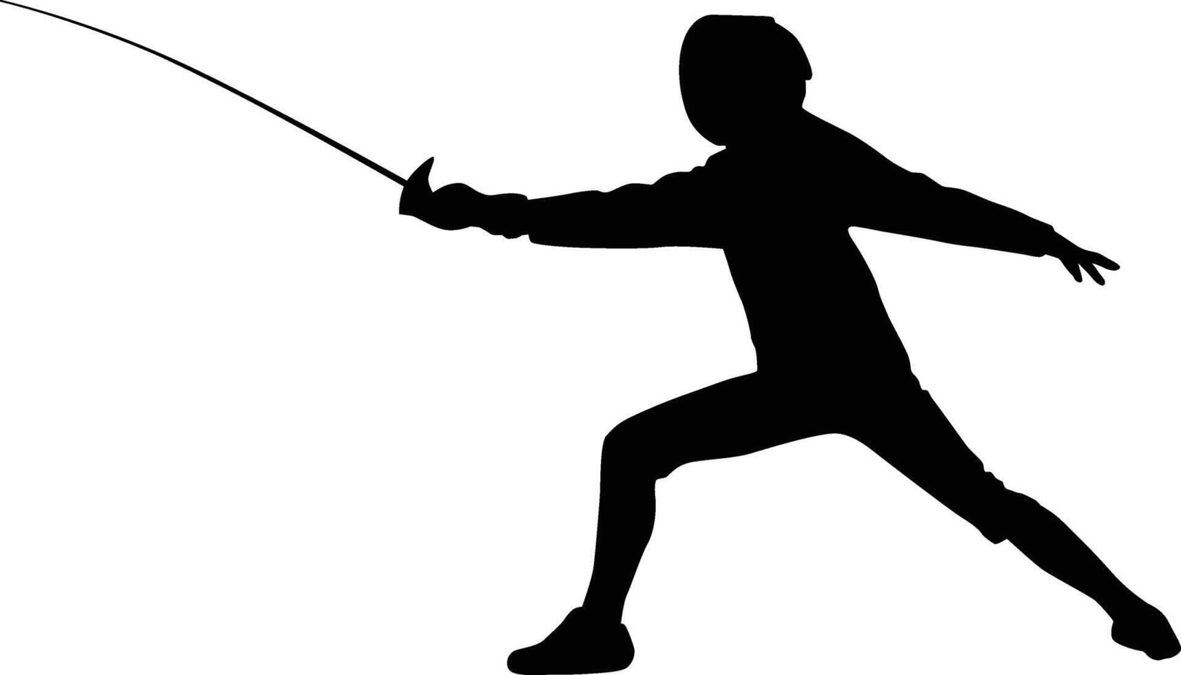 Fencer full body silhouette vector