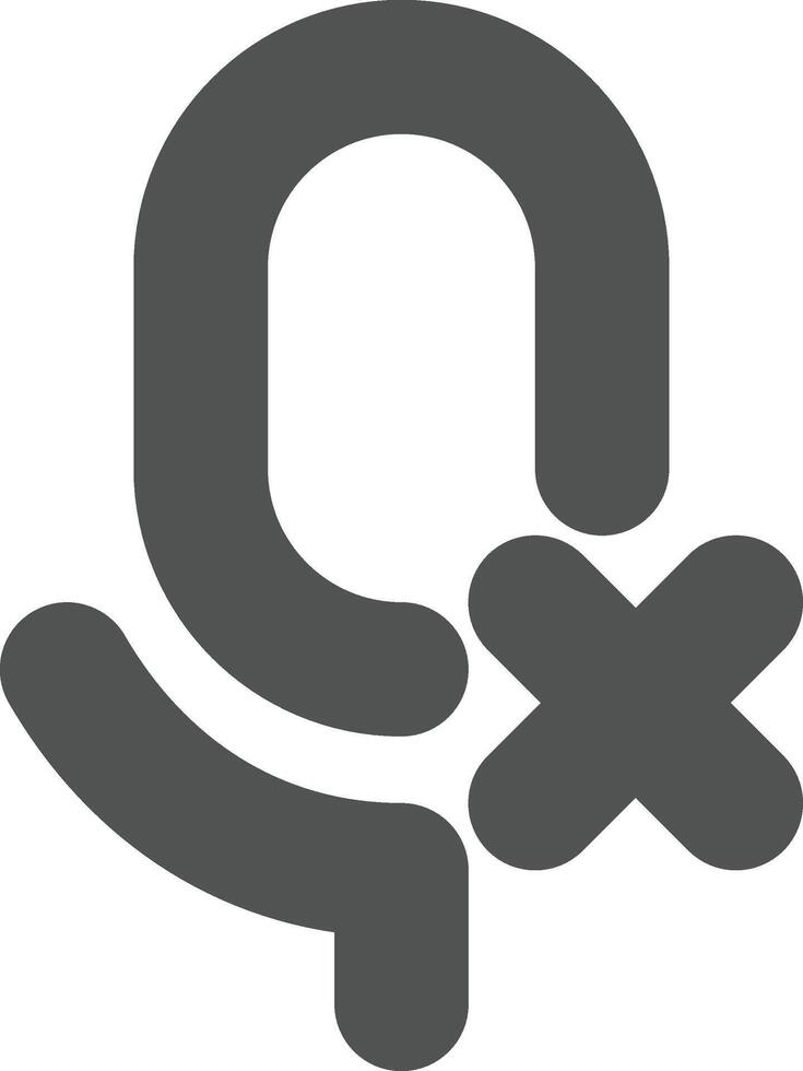Mute microphone icon bold outline style vector
