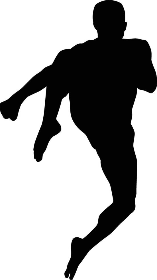 Muay thai kick pose silhouette vector