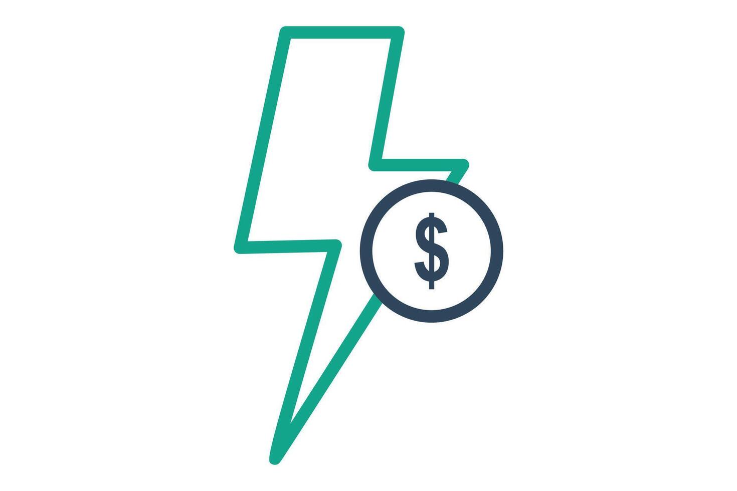 Agility icon. line icon style. lightning with dollar. icon related to SWOT. business elements illustration vector