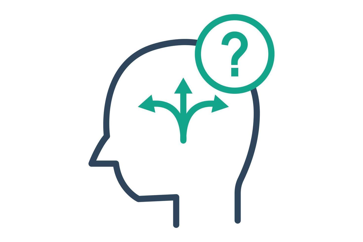Uncertainty icon. line icon style. head with question mark. icon related to SWOT. business elements illustration vector
