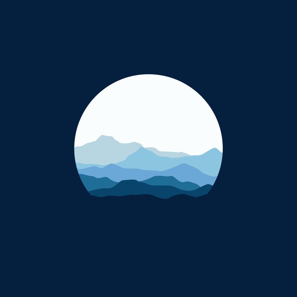 nature landscape panorama in circle illustration. vector
