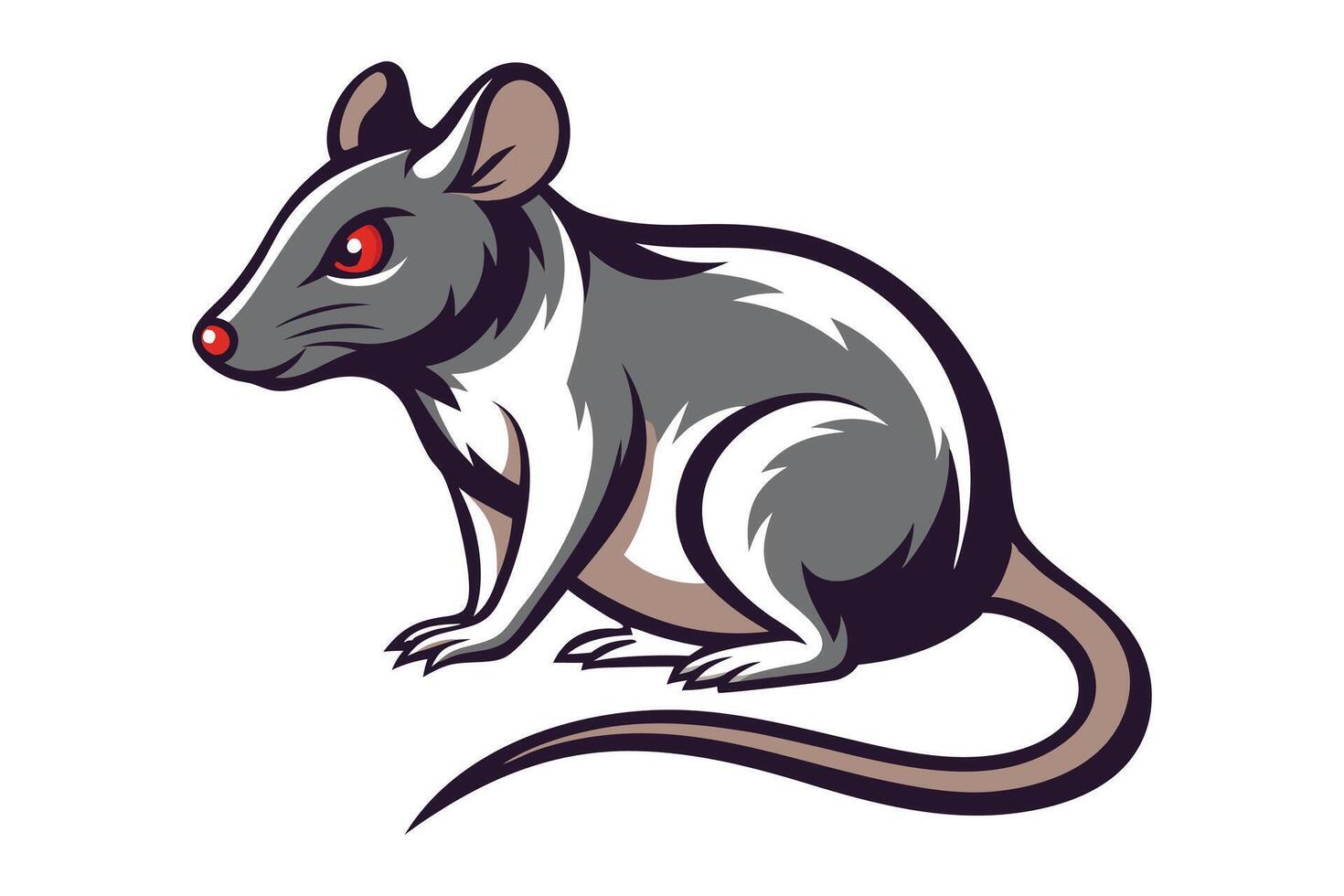 a beautiful rat icon vector