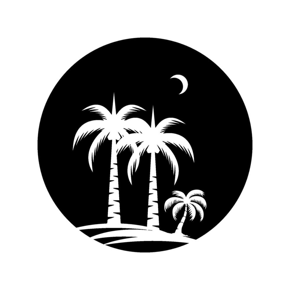 weather palm trees at night vector