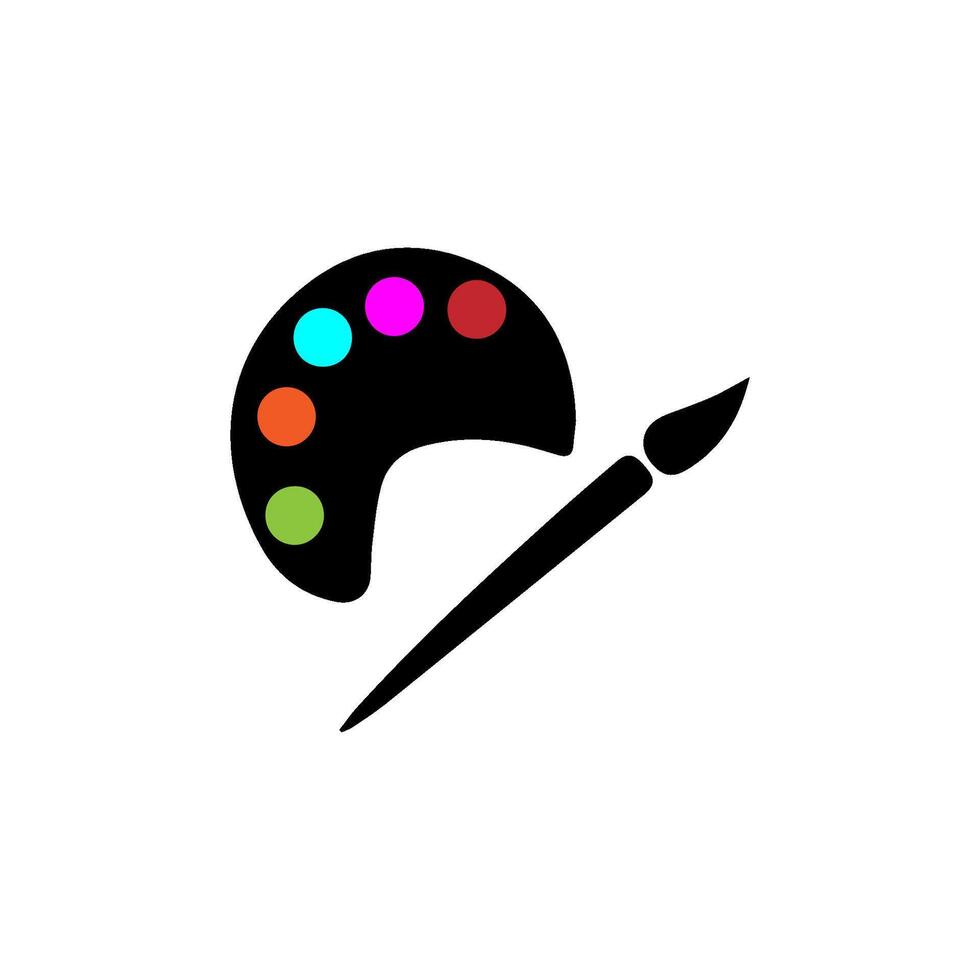 simple icon of coloring brush vector