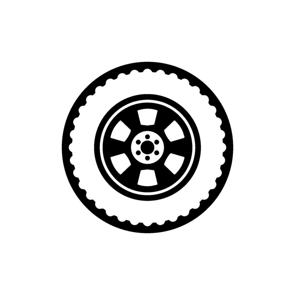 simple design car tire icon vector