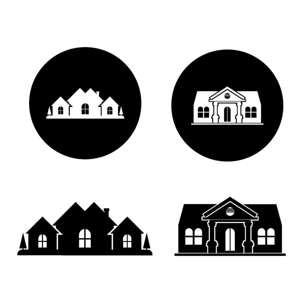 icon set of simple house design vector