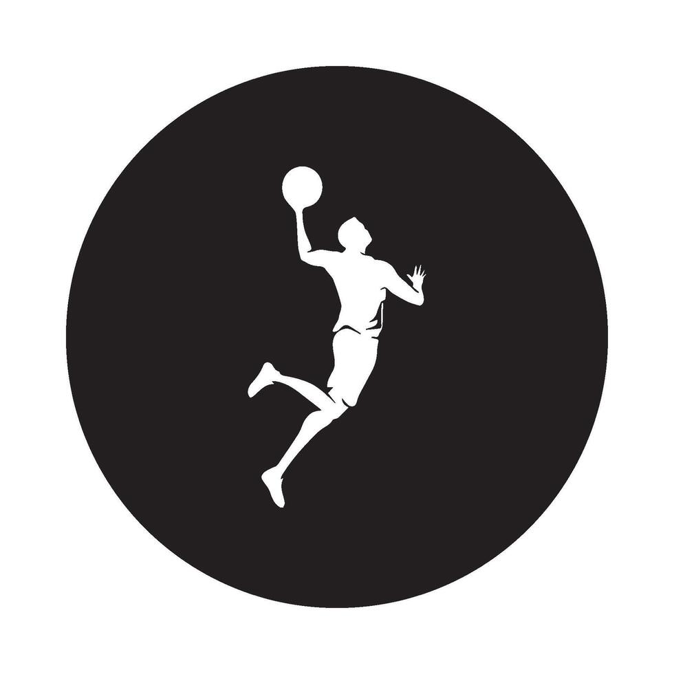 basketball shott person icon vector
