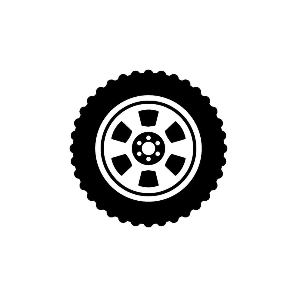 simple design car tire icon vector