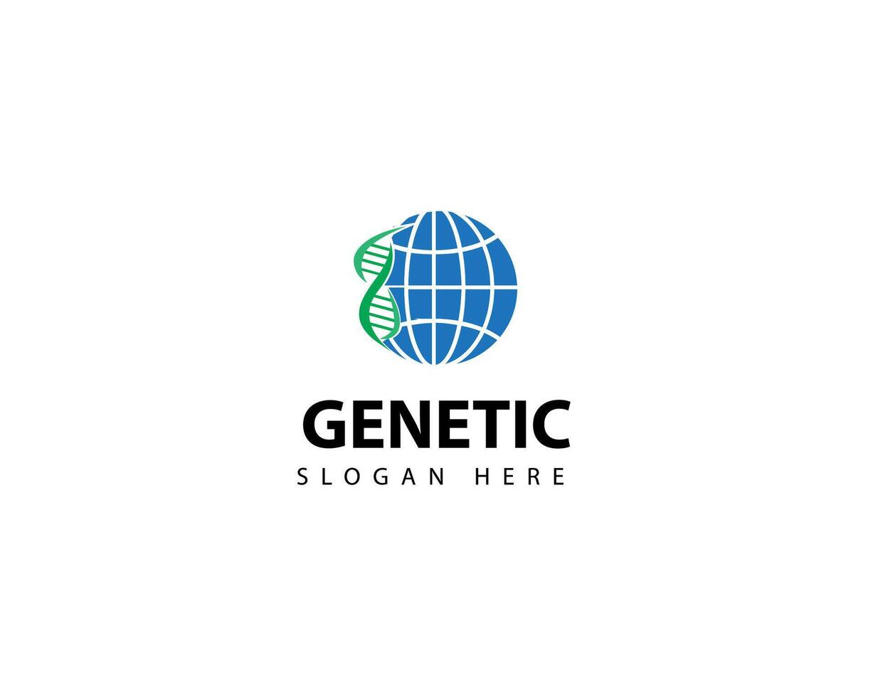 DNA logo design template.icon for science technology.genetic symbol vector
