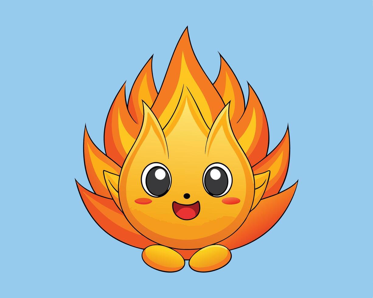 fire flame cartoon vector