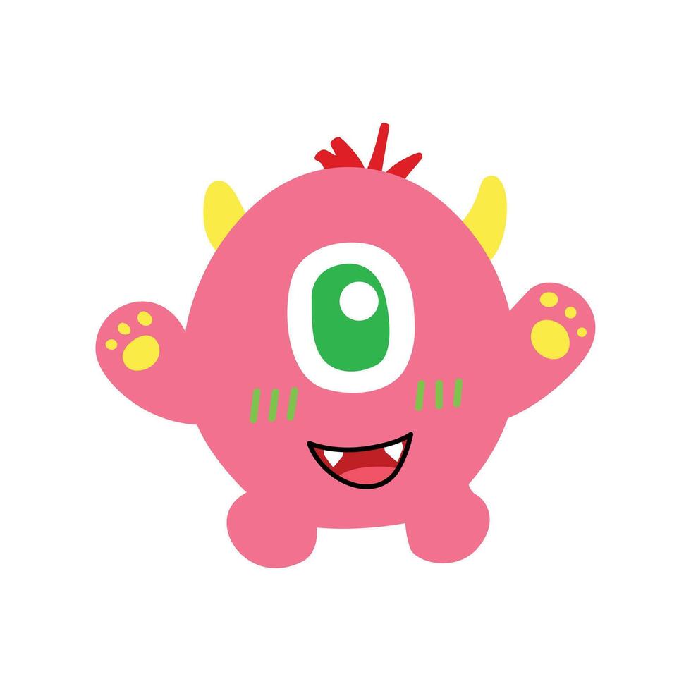 CUTE PINK MONSTER vector