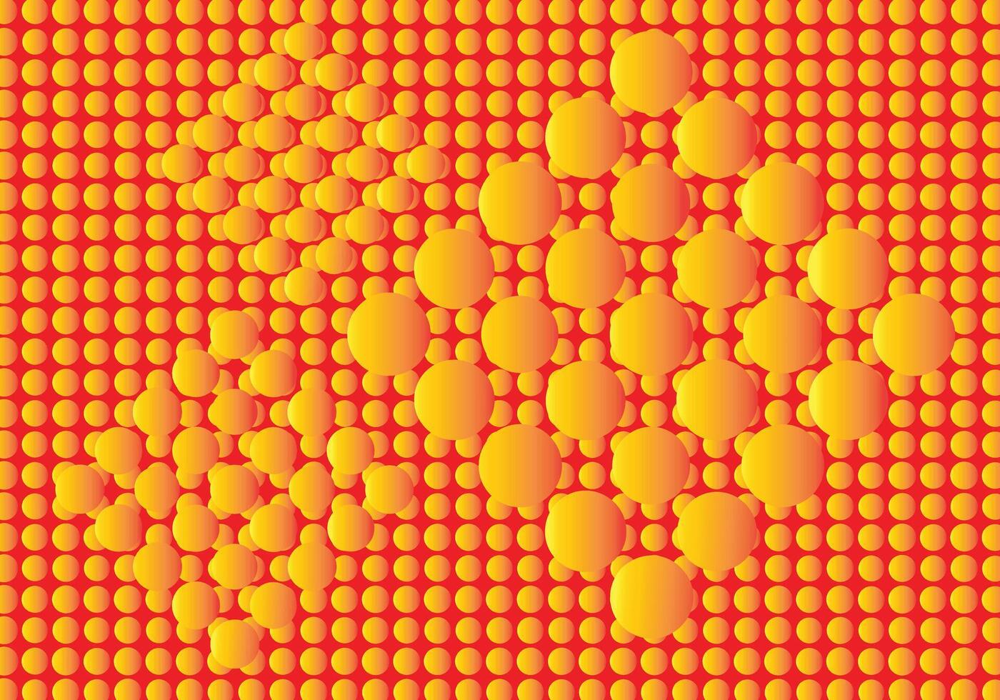 Circles composition in yellow color and red background for background design. vector