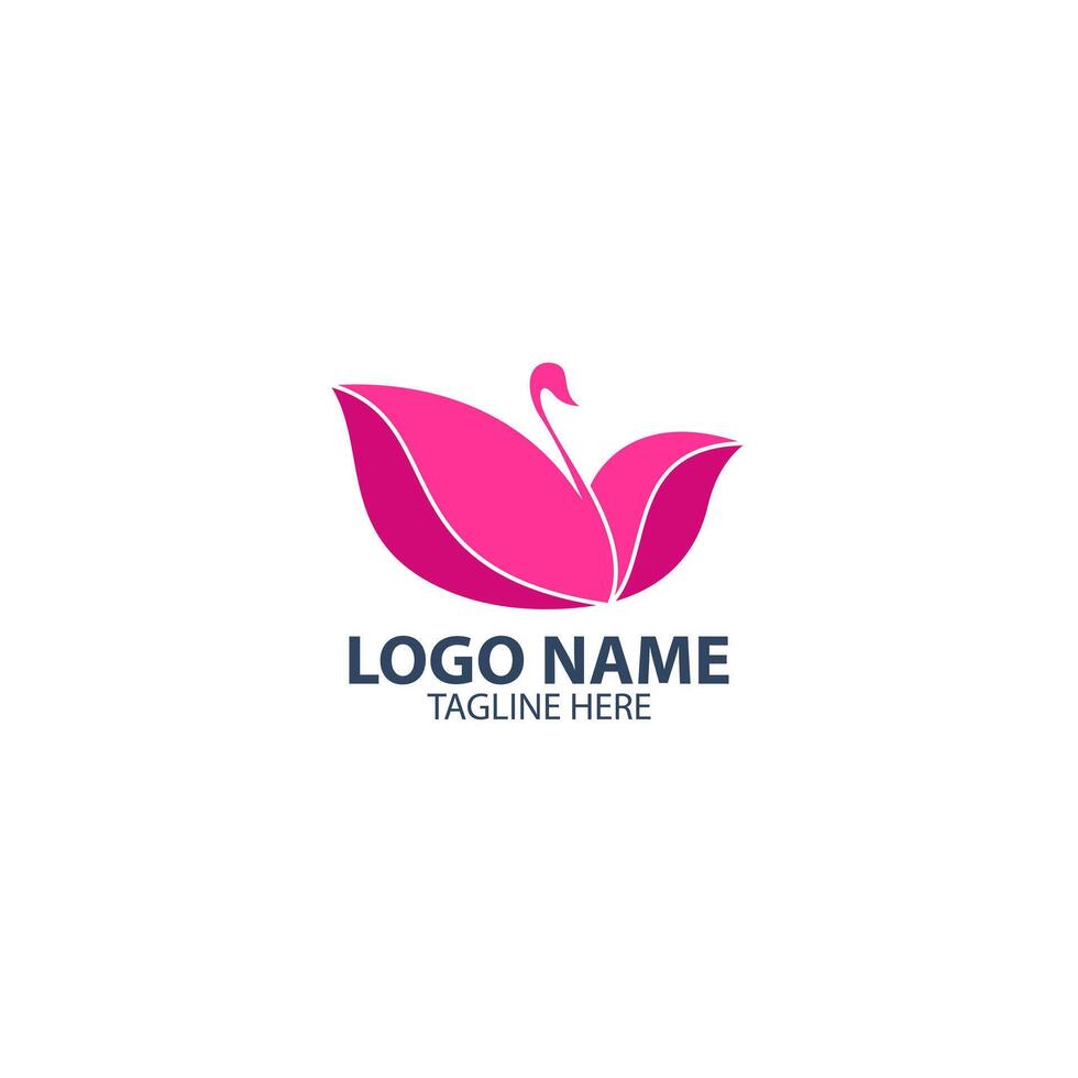 beauty swan logo design vector