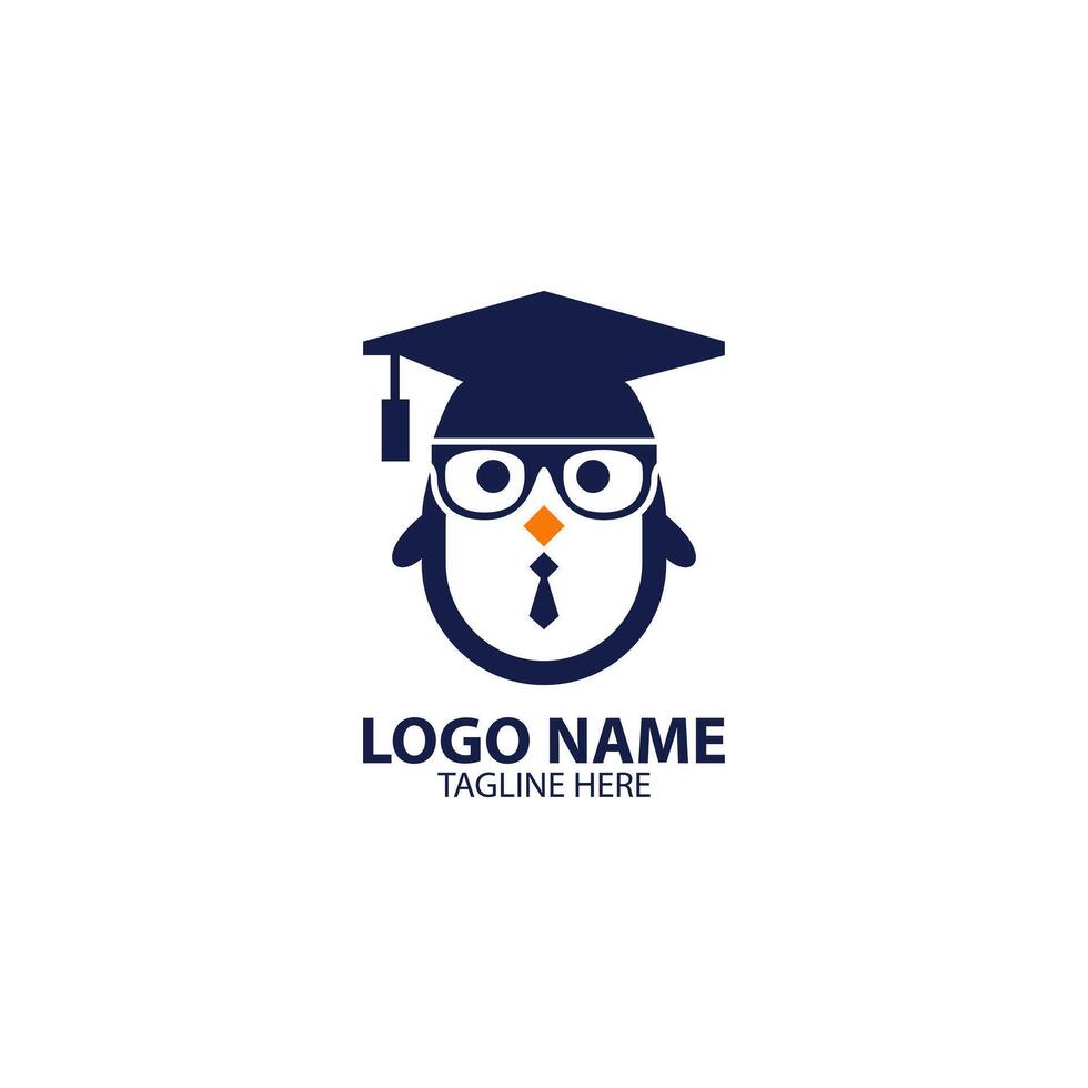 education penguin logo design vector