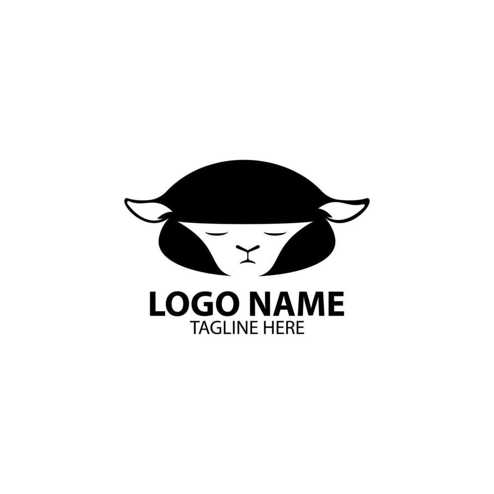 sheep's head logo design vector