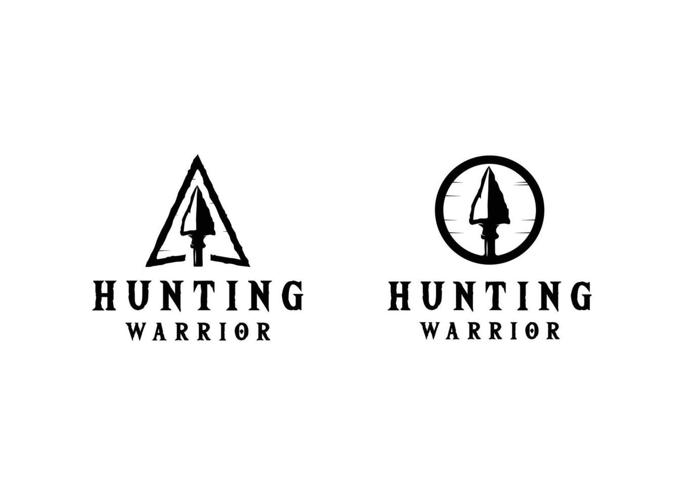 Native Indian Spear Arrowhead for Hunting, Hunt, Hunter Vintage Grunge Retro Hipster Logo Design vector