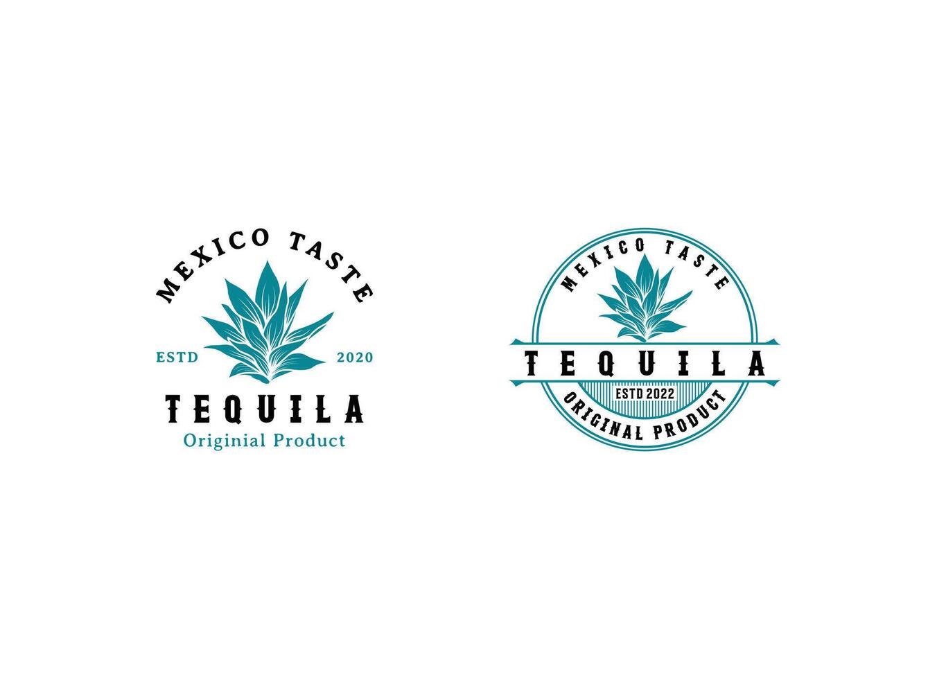 Tequila drinks Mexico logo design. illustration of Mexican Blue Agave Plant for Tequila Drink Vintage Label Logo Design vector