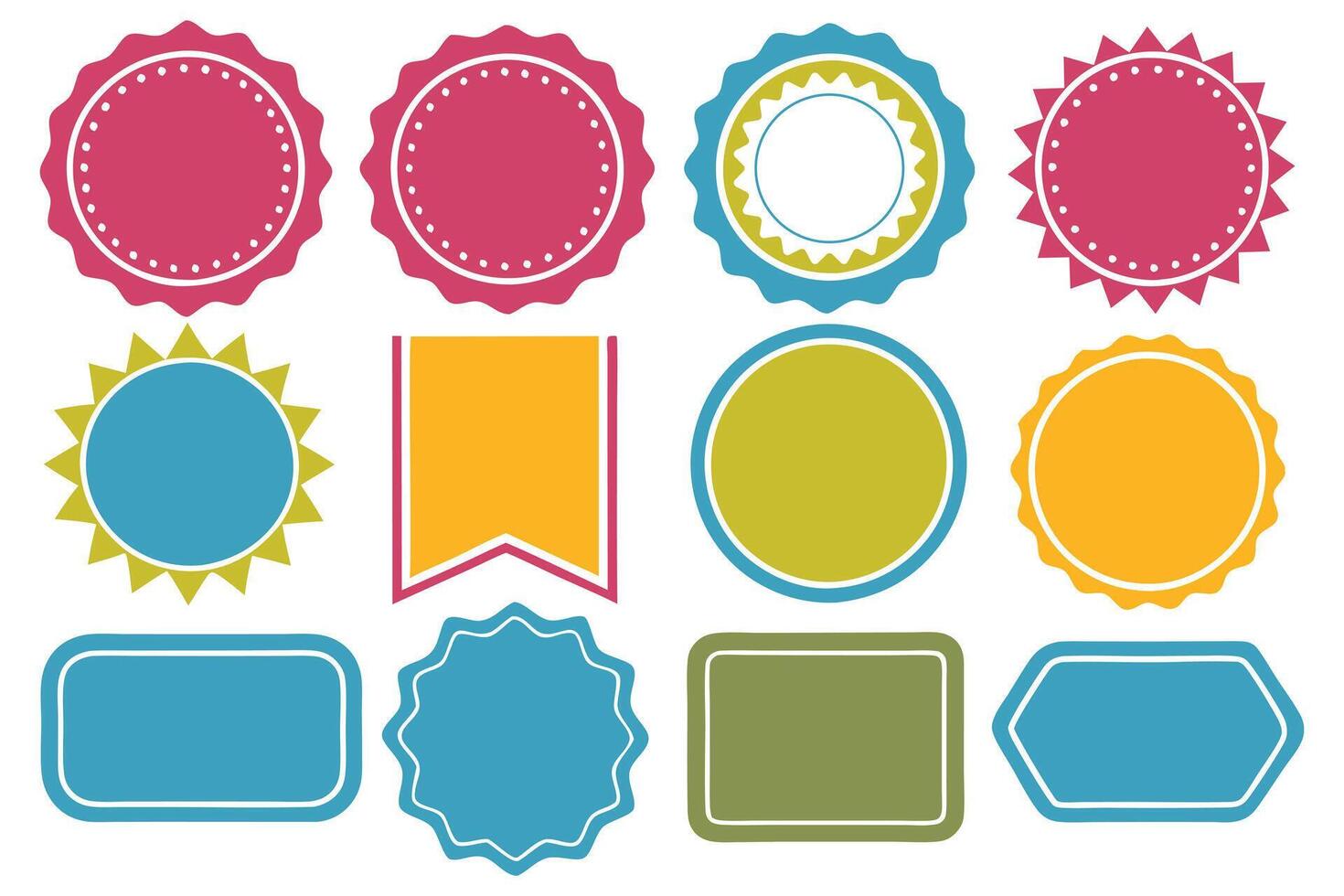 Collection of colorful badges and labels modern super sale discount offer off style vector