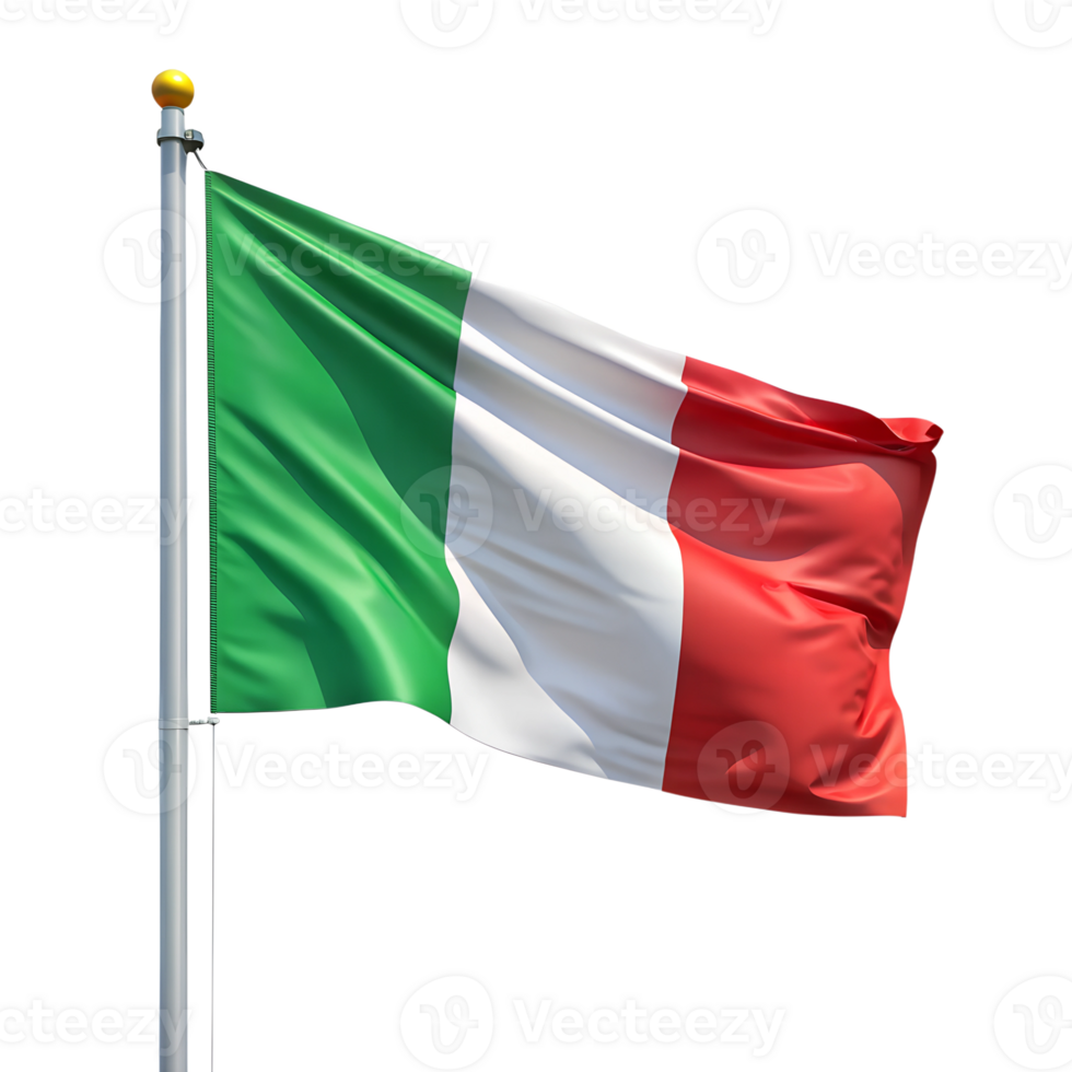 Flag of Italy isolated on a transparent background png
