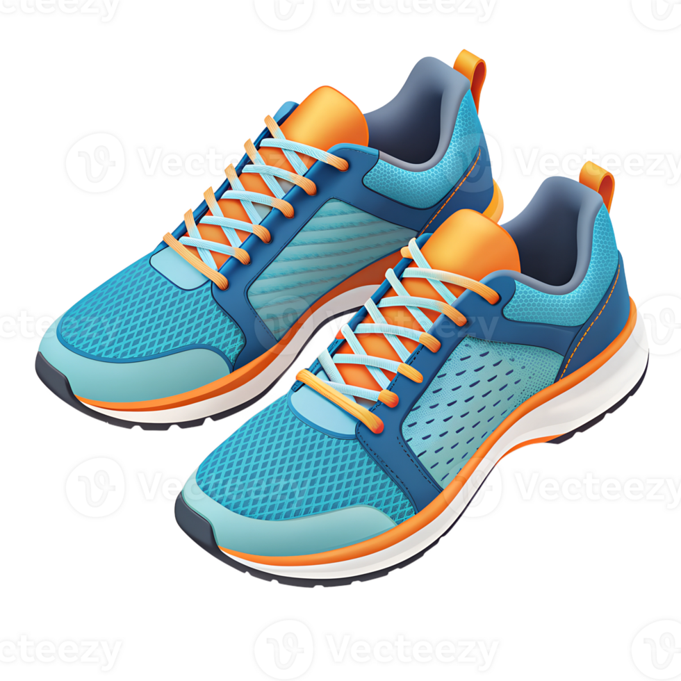 Running shoes, isometric, isolated on a transparent background png