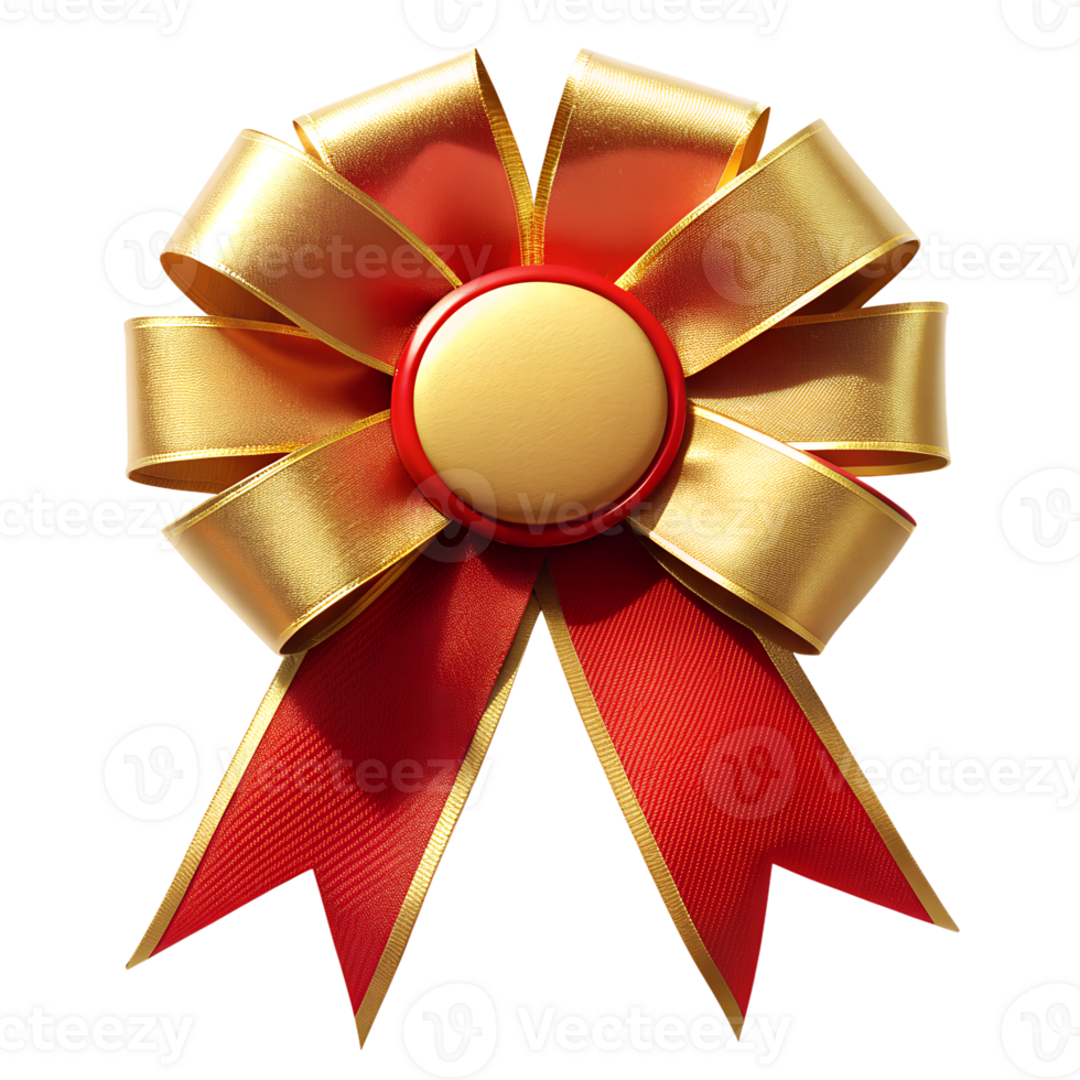 a golden ribbon with a red stripe, possibly a symbol of achievement, isolated on background png
