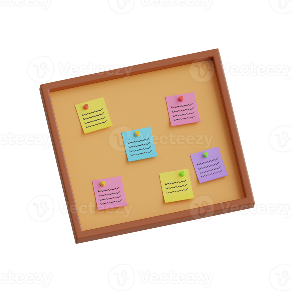 Bulletin board 3D Icon. Notice Board 3D Icon png