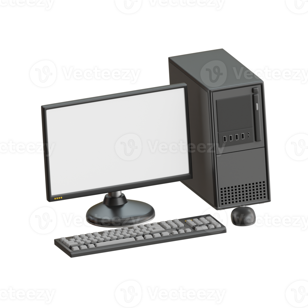 Computer 3D Icon. Pc 3D Icon png
