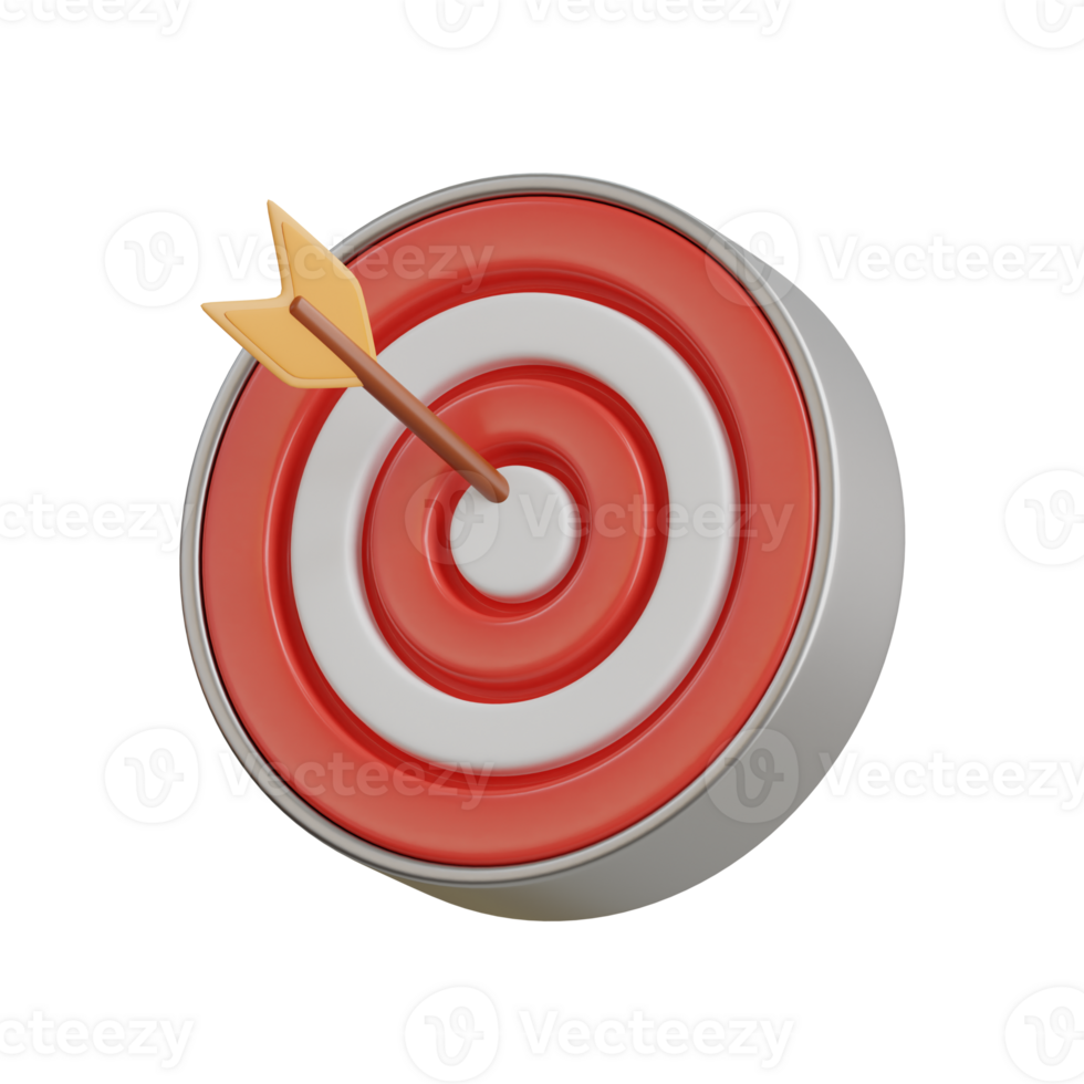 Dart Board 3D Icon. Target 3D illustration png