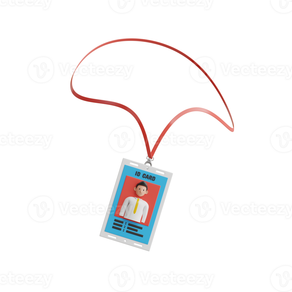 Id Card 3D Icon. company Id card 3d icon png