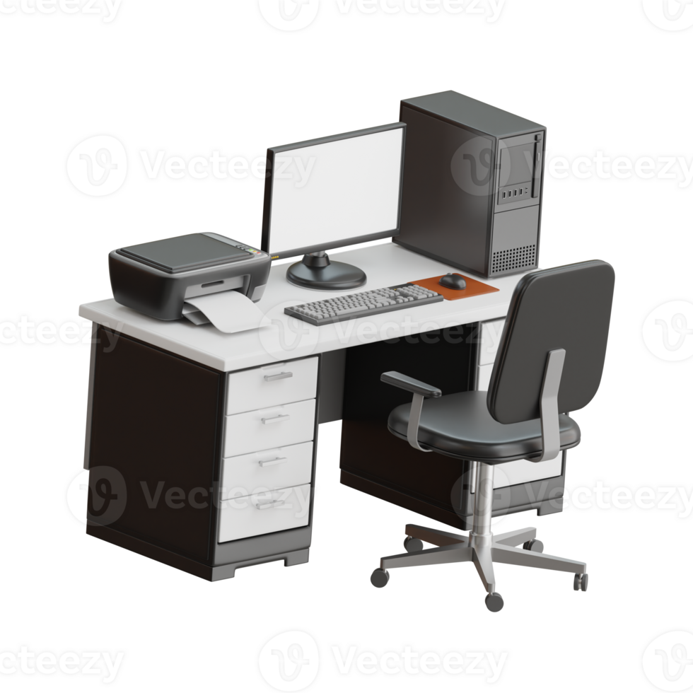 Workplace 3D Icon. office furniture 3d icon png