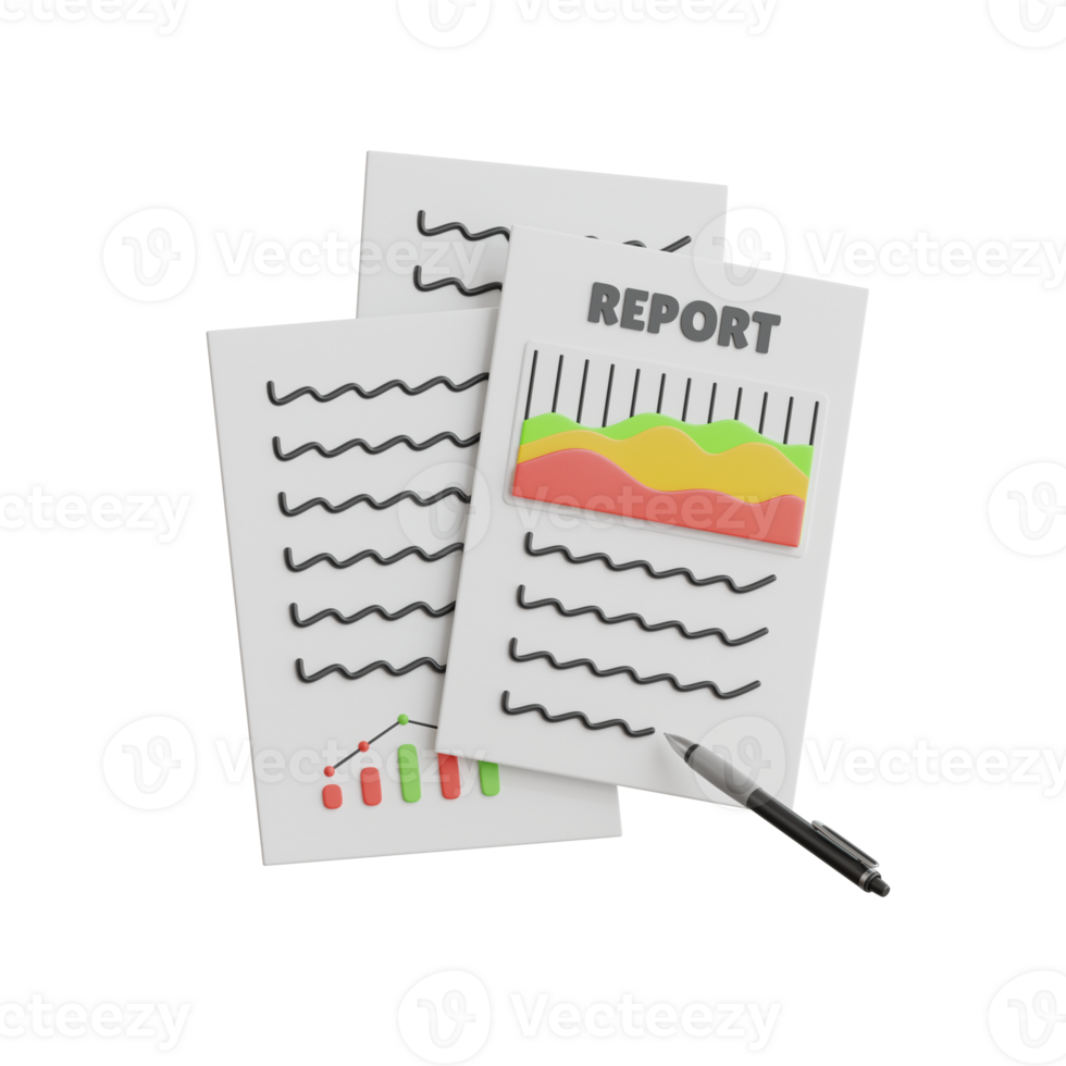 Data Report 3D Icon. Business Analysis Report 3D Icon png
