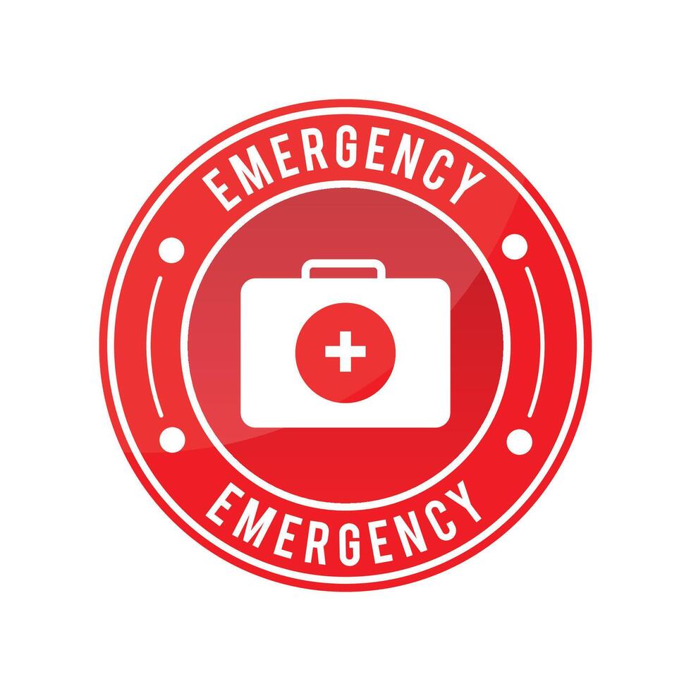 24 hour red Emergency Service design vector