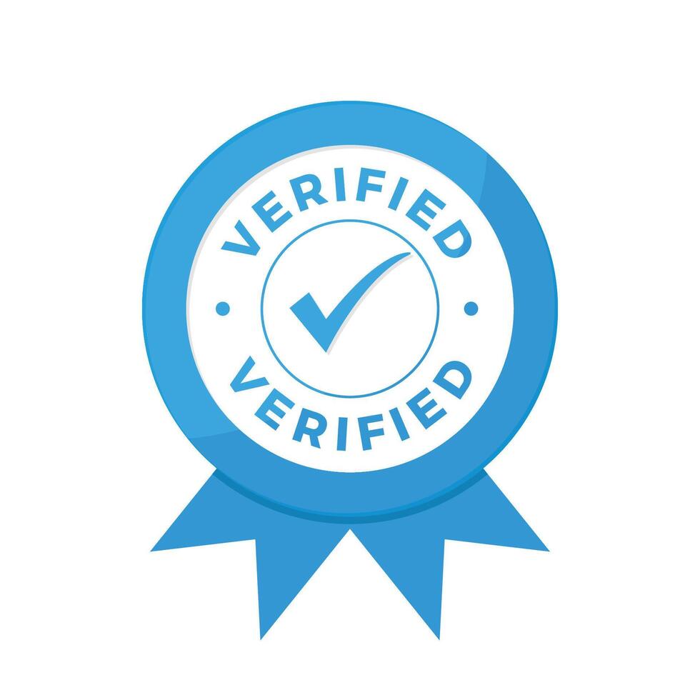 Check Mark Verified and Certified design vector