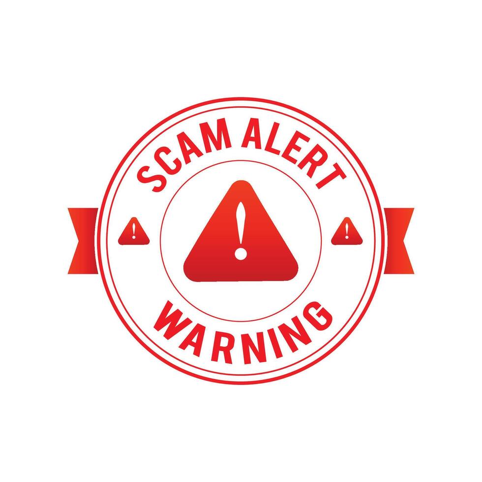 scam alert red warning Alert Symbol vector
