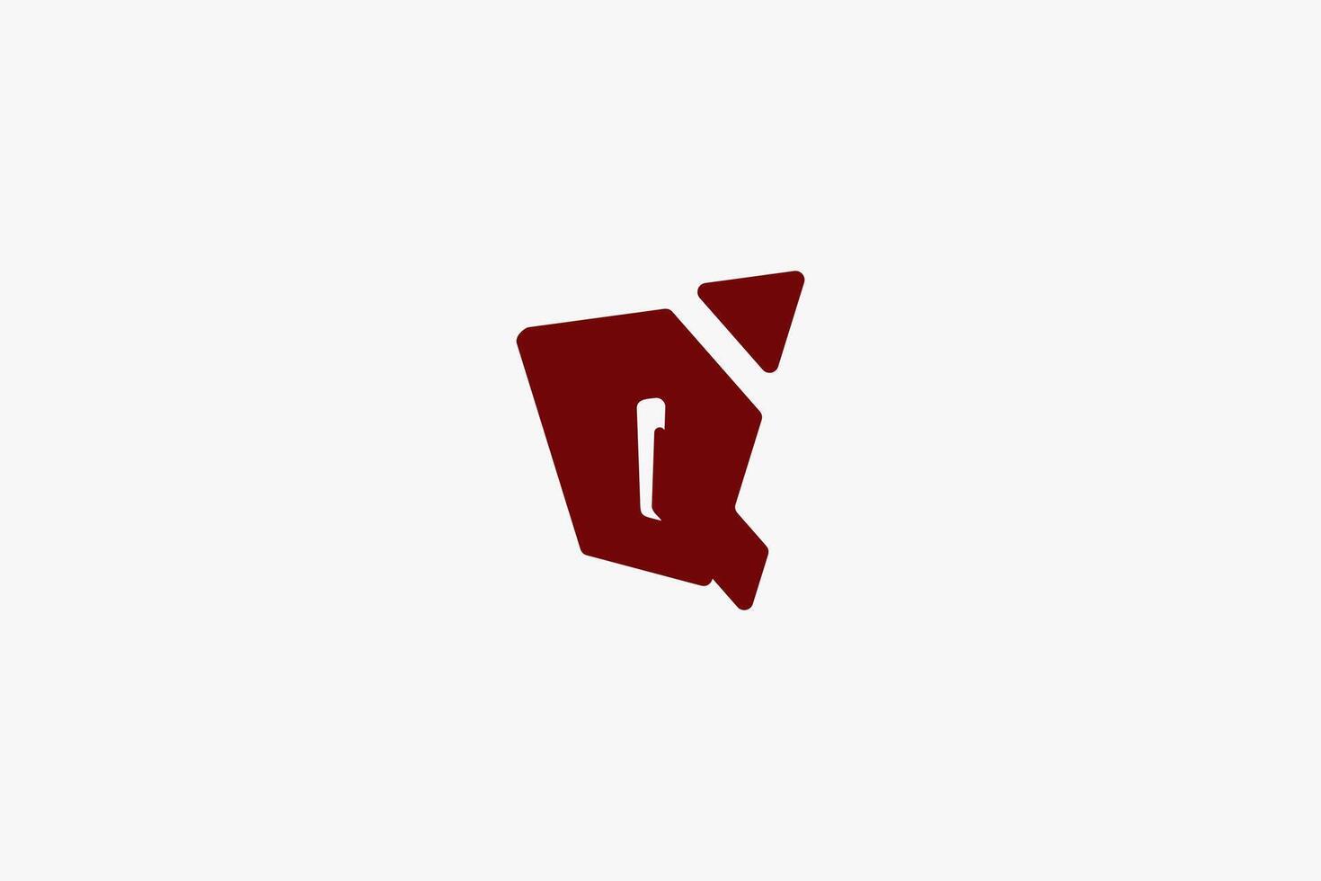 Minimalist and clean Q lettermark logo with a unique, angular shape. Perfect for tech startups, gaming companies, or any business looking for a dynamic and edgy brand identity. vector