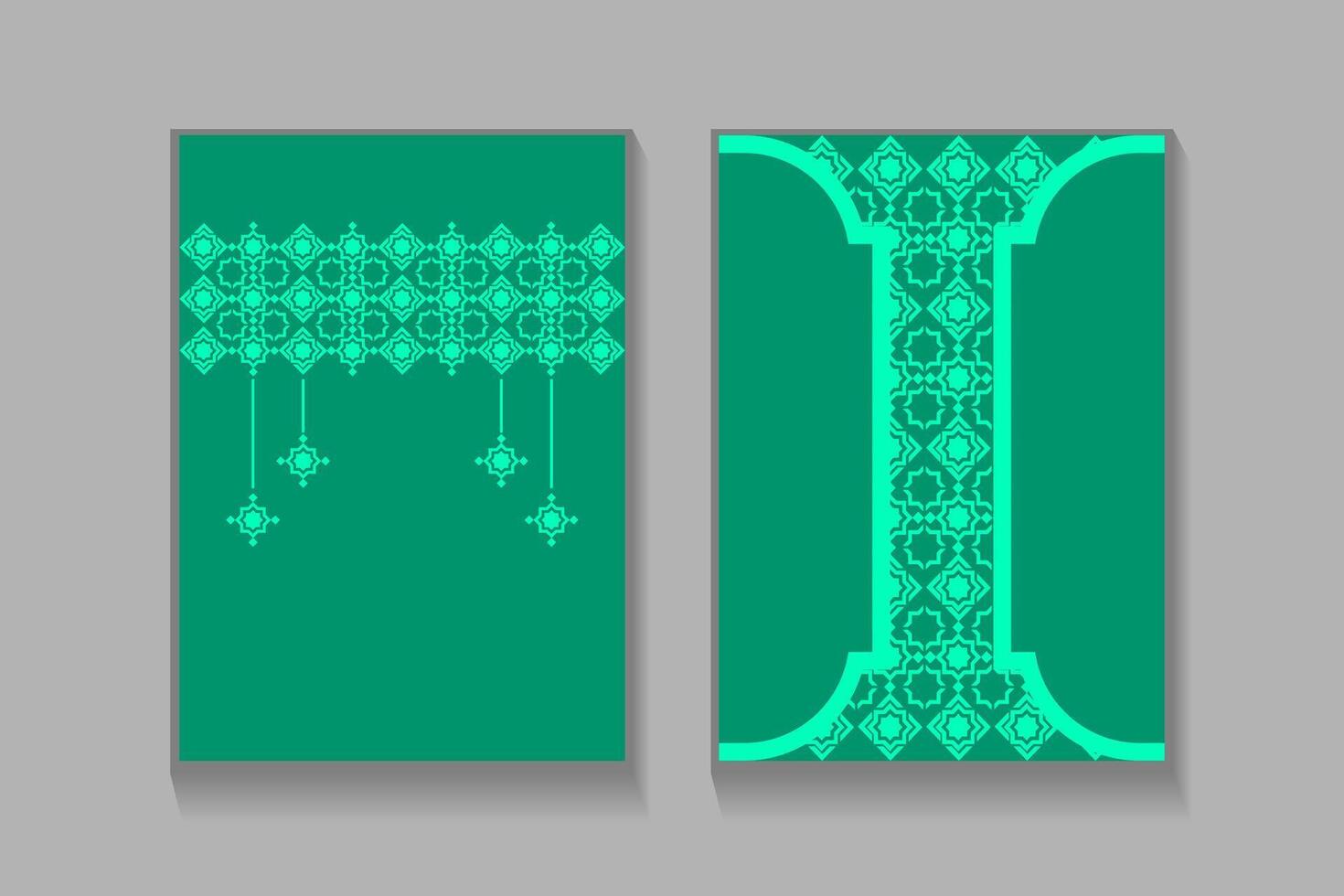Elegant Islamic geometric pattern in green color. Ideal for greeting cards, invitations, and social media posts vector