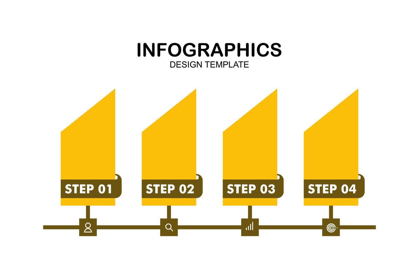 Minimalist infographic template with four steps in a horizontal layout. Perfect for presentations, reports, and tutorials. vector