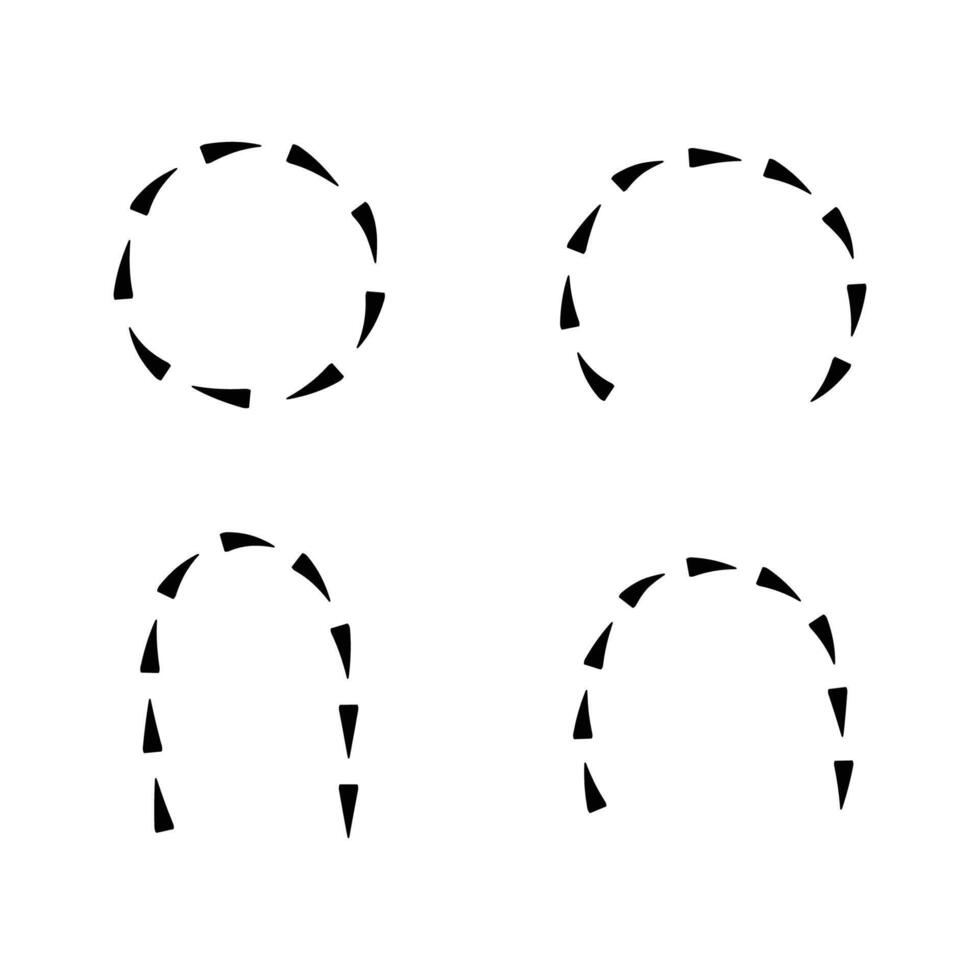 Round triangle in line arrow shape isolated illustration. vector