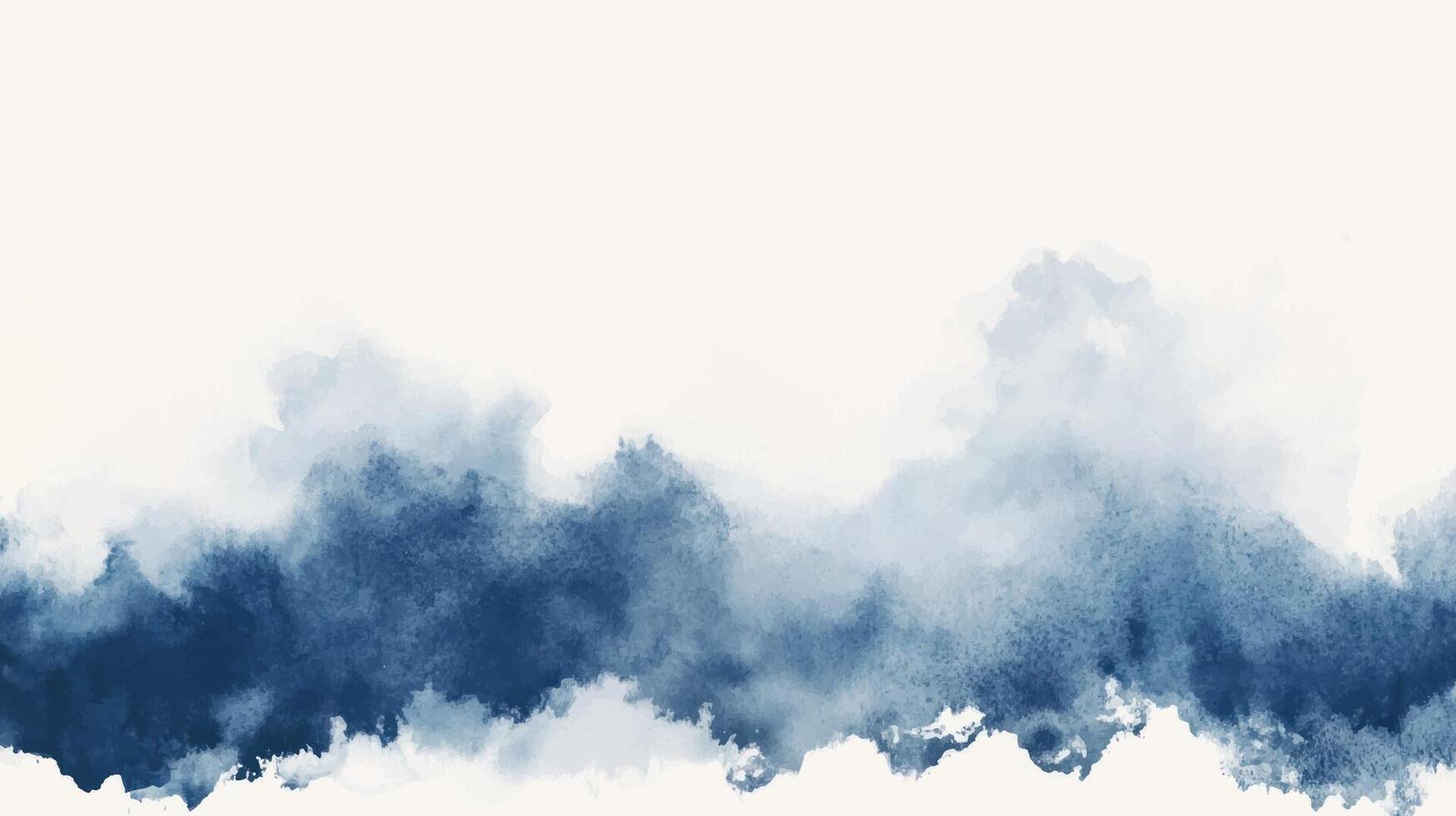 Abstract horizontal watercolor blue background. Brush stroked painting pastel color watercolour vector