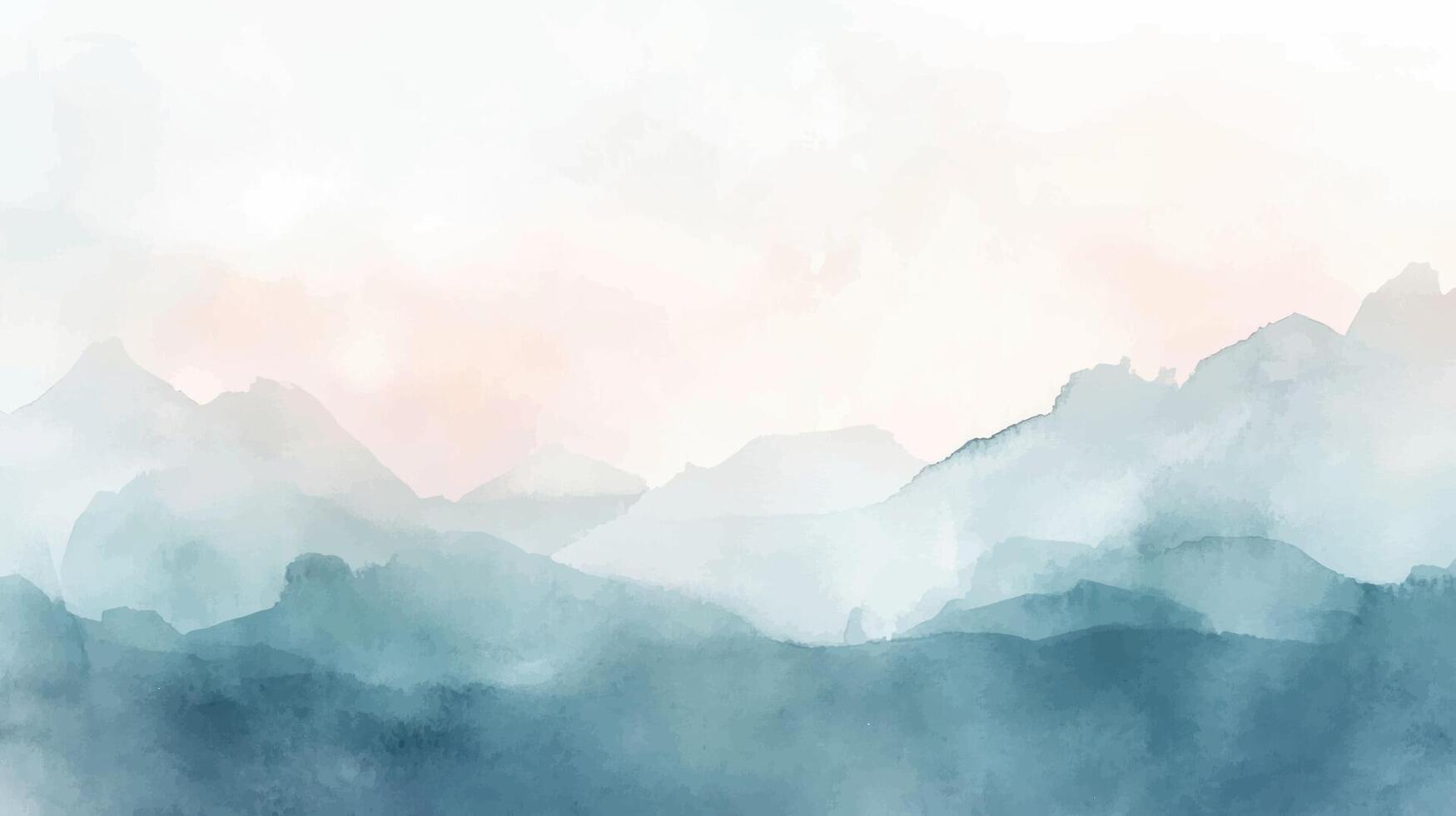 Abstract watercolor aesthetic background. blue pink hand drawn texture vector