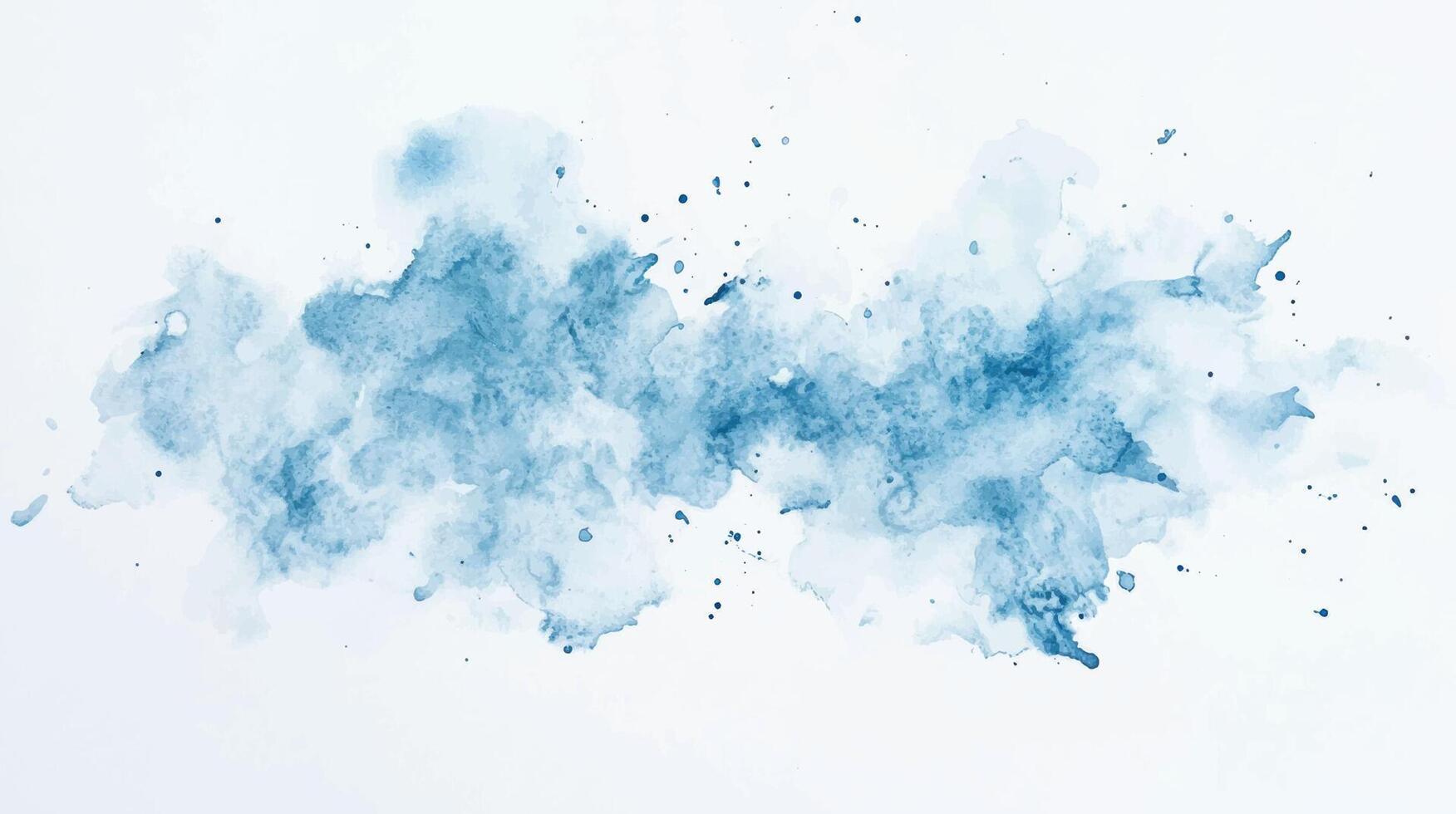 Abstract watercolor splattered blue ink background. Hand drawn texture. Brush stroked painting pastel color watercolour vector